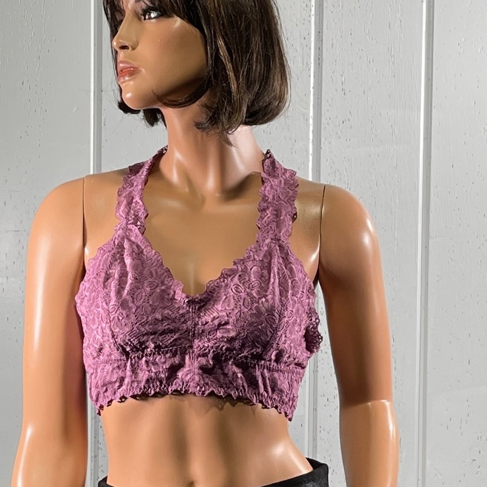 *Felina Women’s Light Purple Lace Racerback Bralette Sz XL